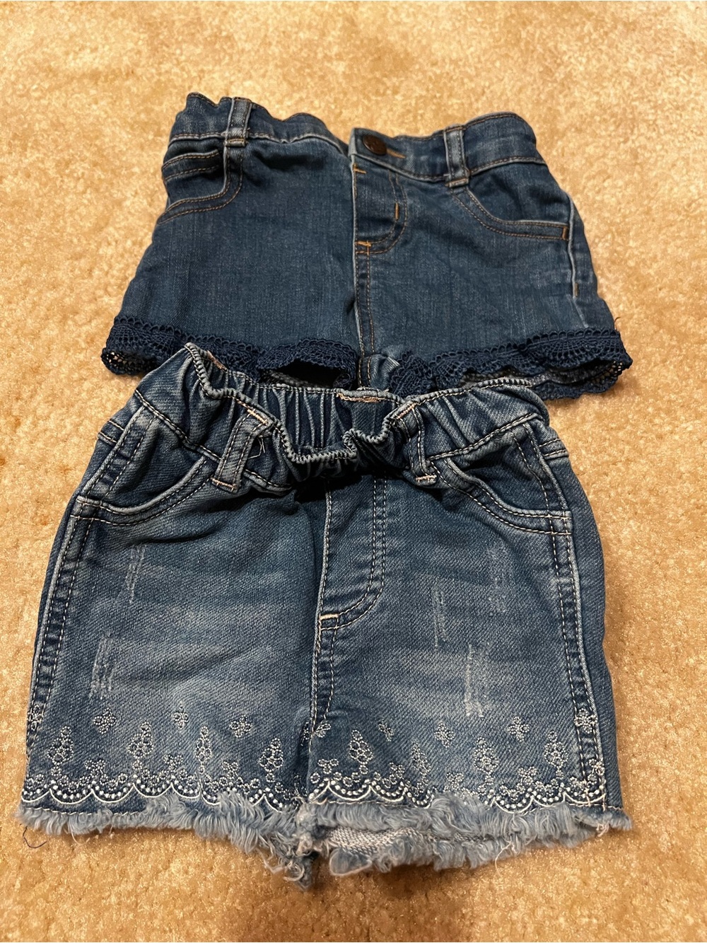 Baby Girls' Denim Shorts 3-6 months- Blue